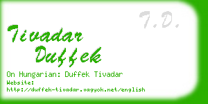 tivadar duffek business card